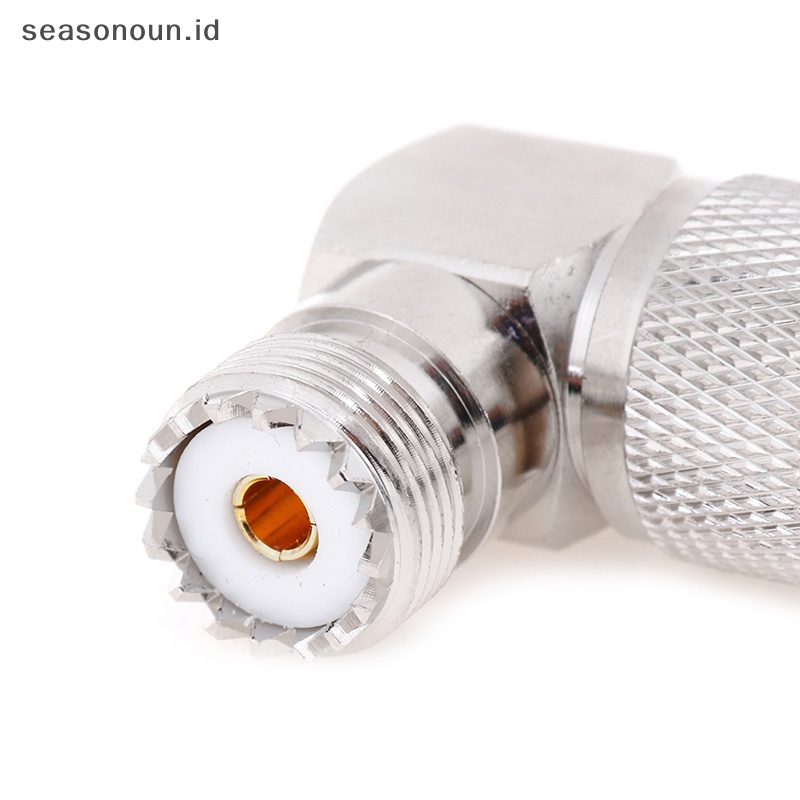 Seasonoun UHF SO-239 Female to UHF PL-259 Male Right Angle Konektor RF 90derajat.