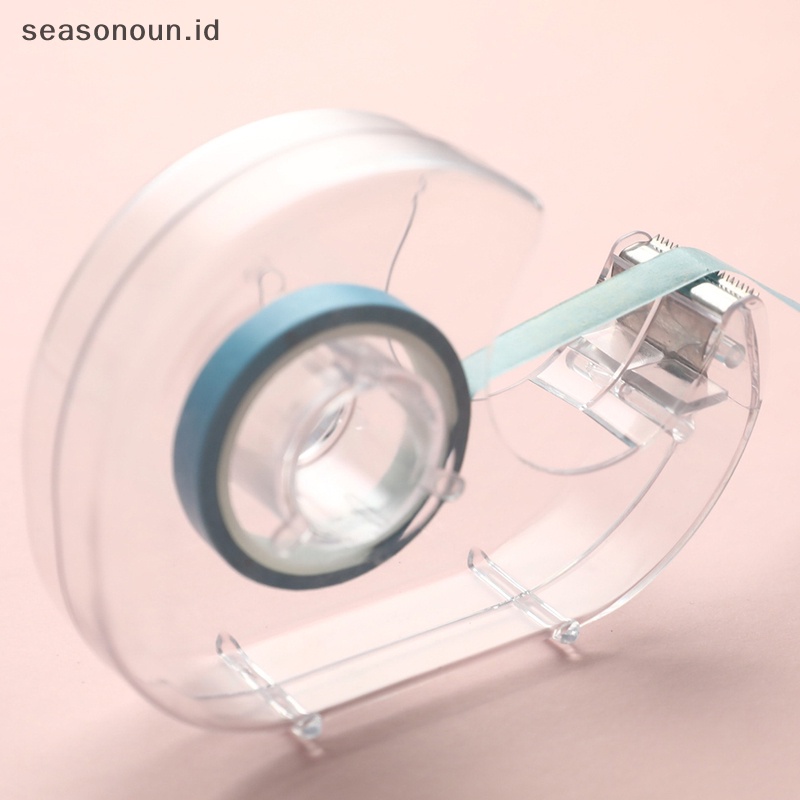 Seasonoun Random Color Tape Dispenser Cutg Dispenser Selotip Siswa Alat Tulis Akrilik.