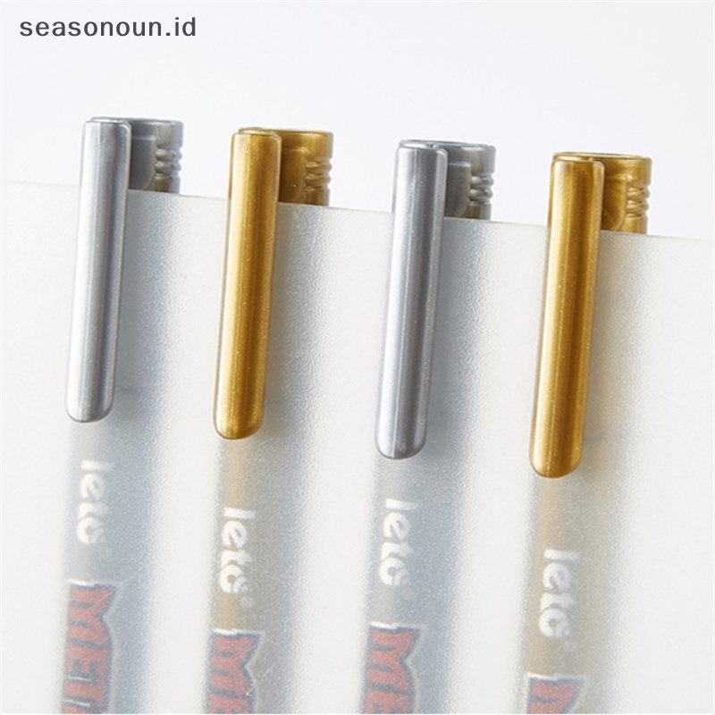 Seasonoun Gold Silver Metallic Color Pen Paper Tag Album Foto Scrapbooking Pesta Ulang Tahun.