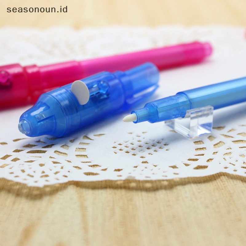 Seasonoun Tinta Tanpa Warna Cahaya Tak Terlihat ultraviolet UV lamp fluorescent magic pen.