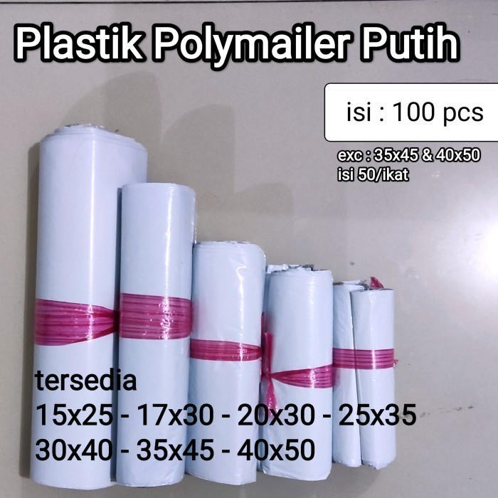 

[GG] Plastik Polymailer Putih Uk 30x40 cm (100pcs), Plastik Packing Lem