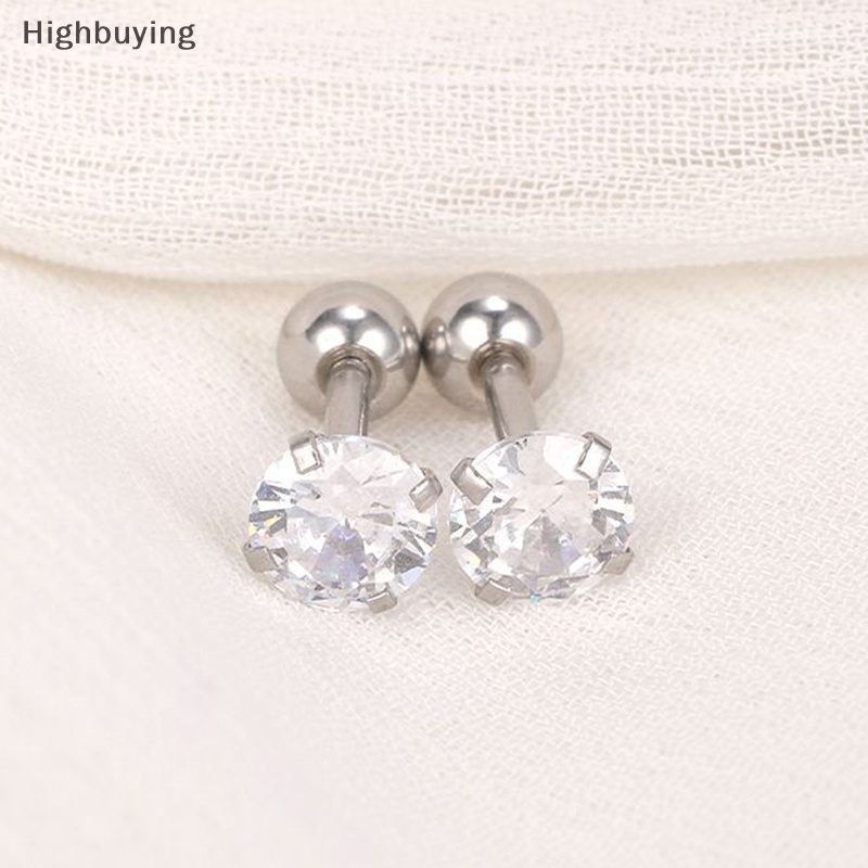 Hbid 1pasang 4mm Multicolor Kristal Stud Anting Untuk Wanita Telinga Tulang Kuku Tulang Rawan Anting-Anting Spiral Stud Earrings Tubuh Perhiasan Hadiah Glory