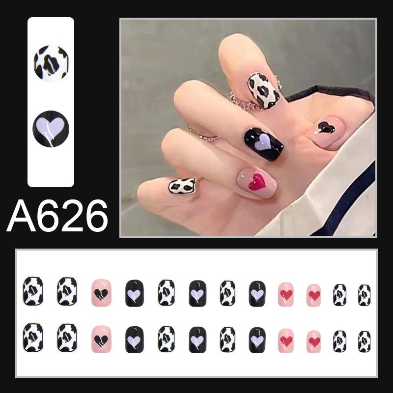 R668 24pcs Kuku Palsu Artificial Matte French Nail