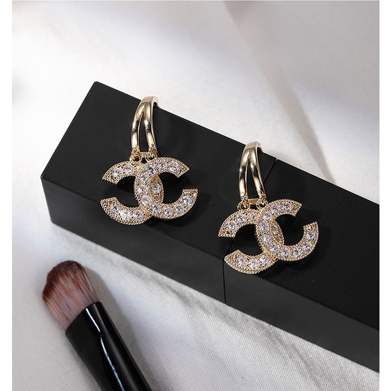 HBS 230 Anting Hijab Wanita Tusuk Mutiara Kristal Women Earrings Korea Aksesoris Fashion