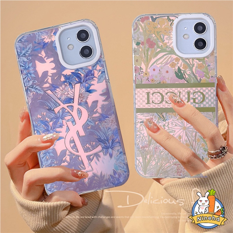 IPHONE Casing Kompatibel Untuk Iphone14 13 12 11 Pro Max X Xr Xs Max8 7 Plus SE Kualitas Tinggi Mewah Merek Fashion Ponsel Case Pelindung Lensa Anti Gores TPU Silicone Case Cover Pelindung