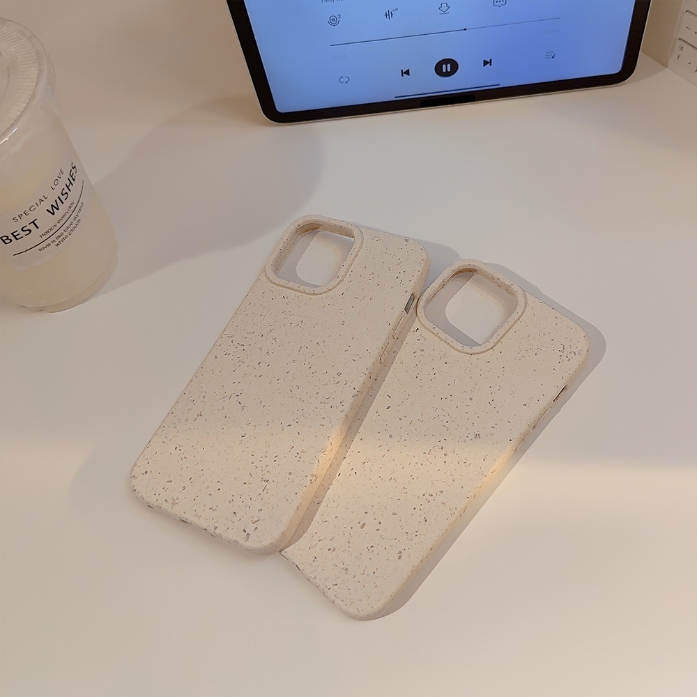 Ins Simple Beige Silikon Case Untuk Iphone SE 2020 7 /8 Plus 14x XR XM 11 12 MINI 13 PRO MAX Casing Cover Pelindung AT0282