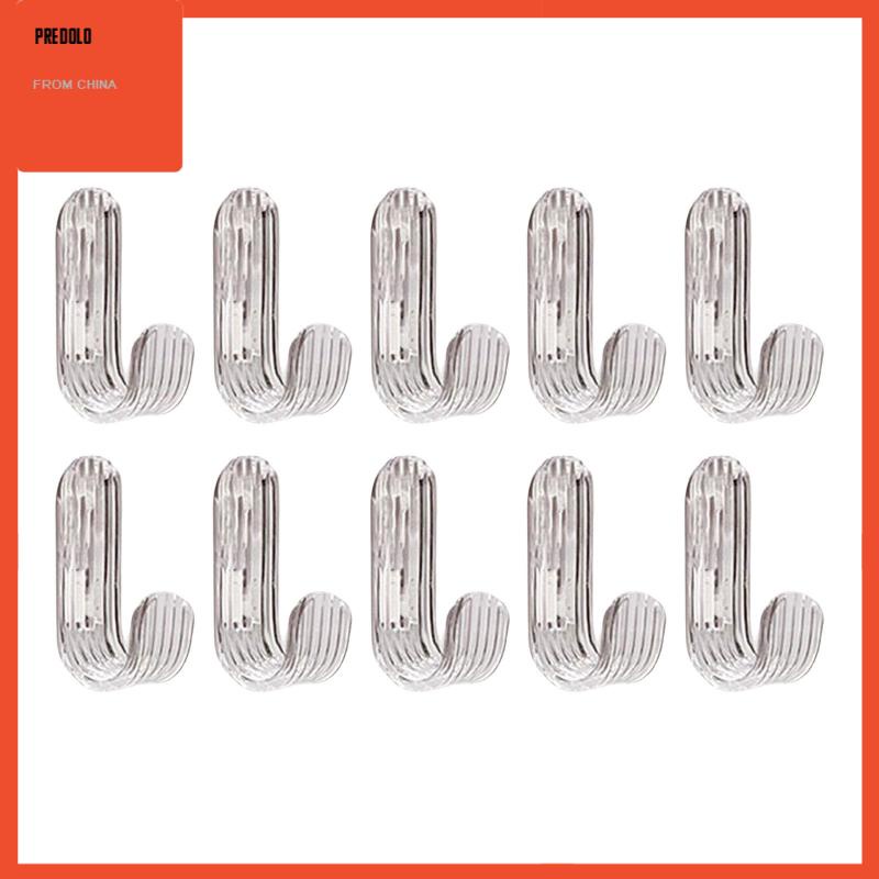 [Predolo] 10x Kait Perekat 2.5kg Max Acrylic Towel Hooks Untuk Topi Tas Kamar Tidur