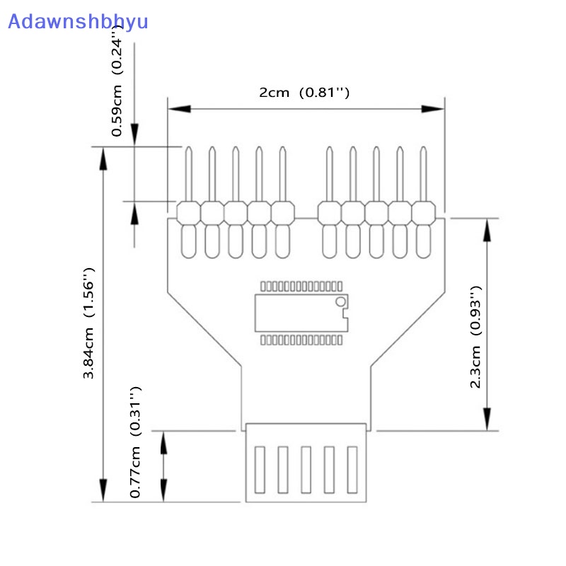 Adhyu Header HUB USB 9-pin USB 2.0 Adaptor Konektor 9pin Untuk Splitter RGB ID