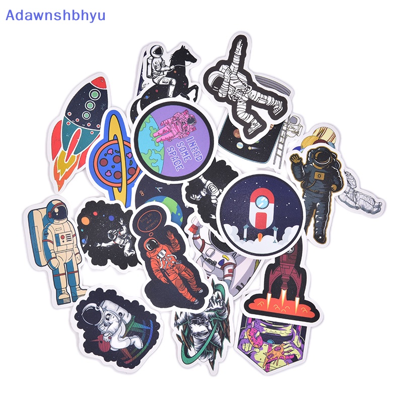 Adhyu 50pcs Spaceman Spaceport Skateboard Stiker Koper Laptop Decals Sticker ID