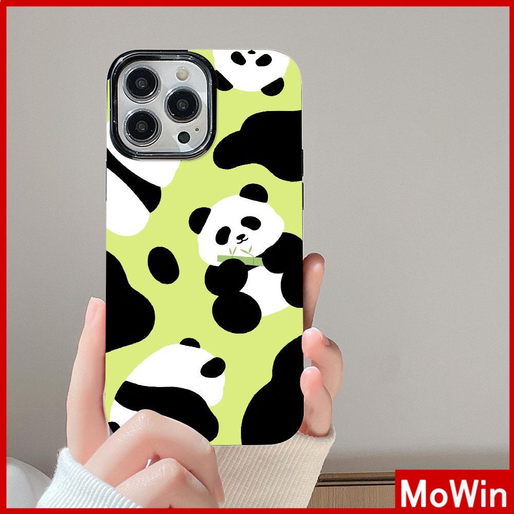 For iPhone 14 Pro Max iPhone Case Black Glossy TPU Soft Case Shockproof Protection Camera Cartoon Cute Panda Compatible with iPhone 13 Pro max 12 Pro Max 11 xr xs max 7Plus 8Plus