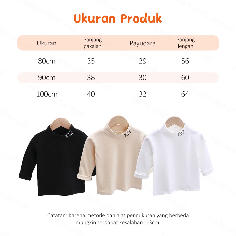 Lakhu Kaos Polos Anak Lengan Panjang Unisex Baju Bayi Anak Bahan Katun Combed Premium