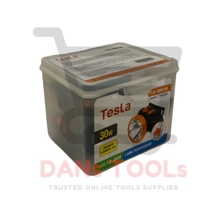 Senter Kepala TESLA 30WATT+Bohlam Re-charge - Head Lamp - Lampu Kepala