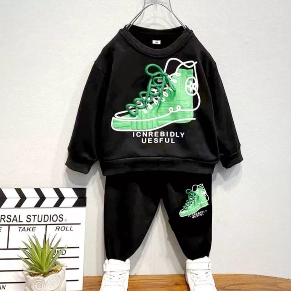 COD BAJU ANAK SETELAN DINO HOODIE TERBARU 0-5 TAHUN