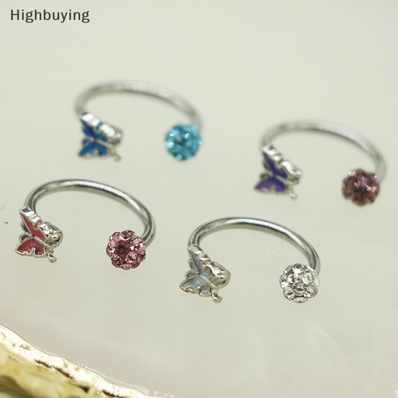 Hbid 1Pcs Butterfly Lip Ring Stainless Steel Lip Labret Horseshoe Ring Body Jewelry Pircing Labret Vertikal Glory