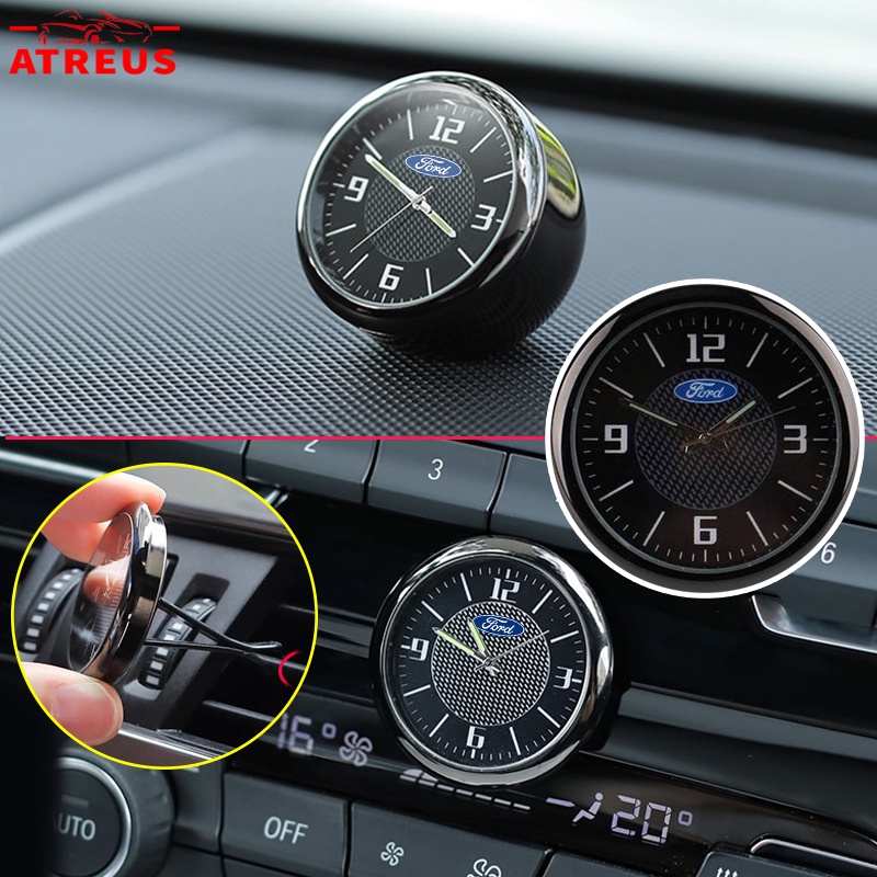 Ford Mobil Mini Quartz Clock luminous Interior Center Console Vent Clock Dekorasi Untuk Ford Fiesta Ranger Ecosport Focus Everest Mustang Escape