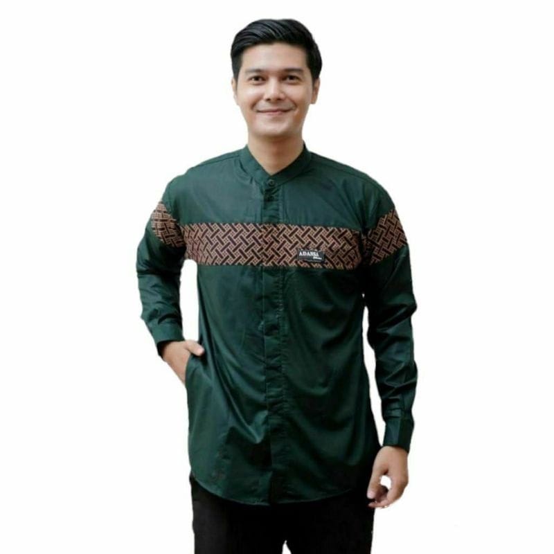 Baju Kemeja Koko Kurta Pakistan Motif Bata Bahan Katun Import