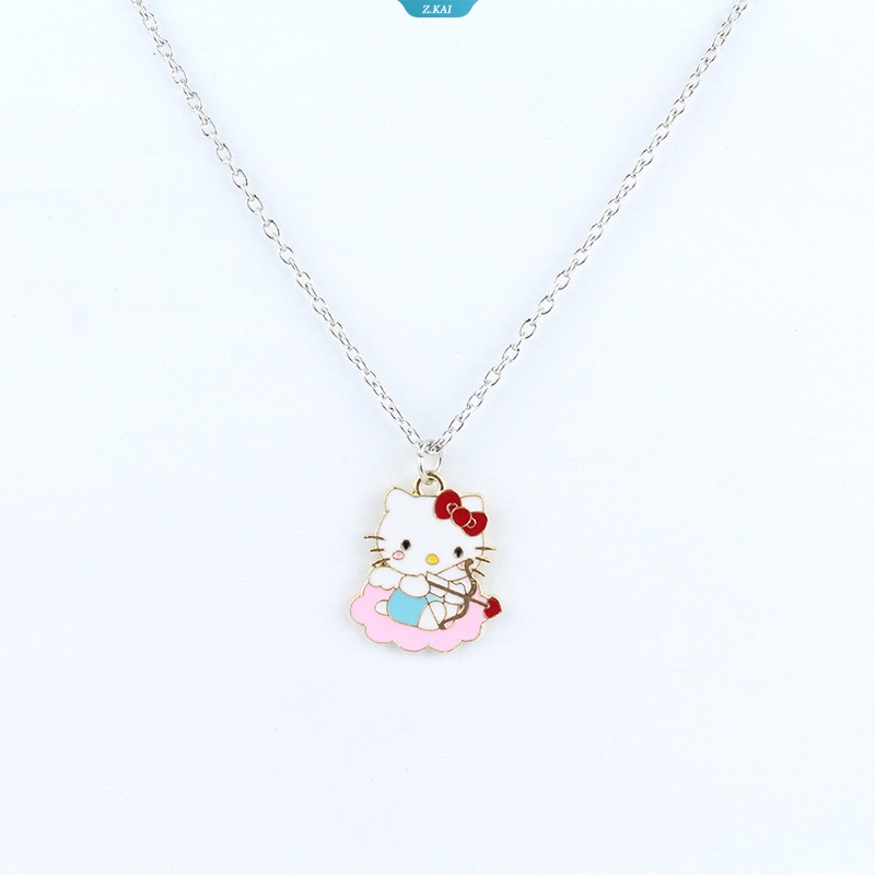 Hello Kitty Alloy Perhiasan Untuk Wanita Sanrio Kupu-Kupu Kalung Indah Kawaii Cat Charms Choker Kemasan Hadiah Ulang Tahun Anak Perempuan [ZK]