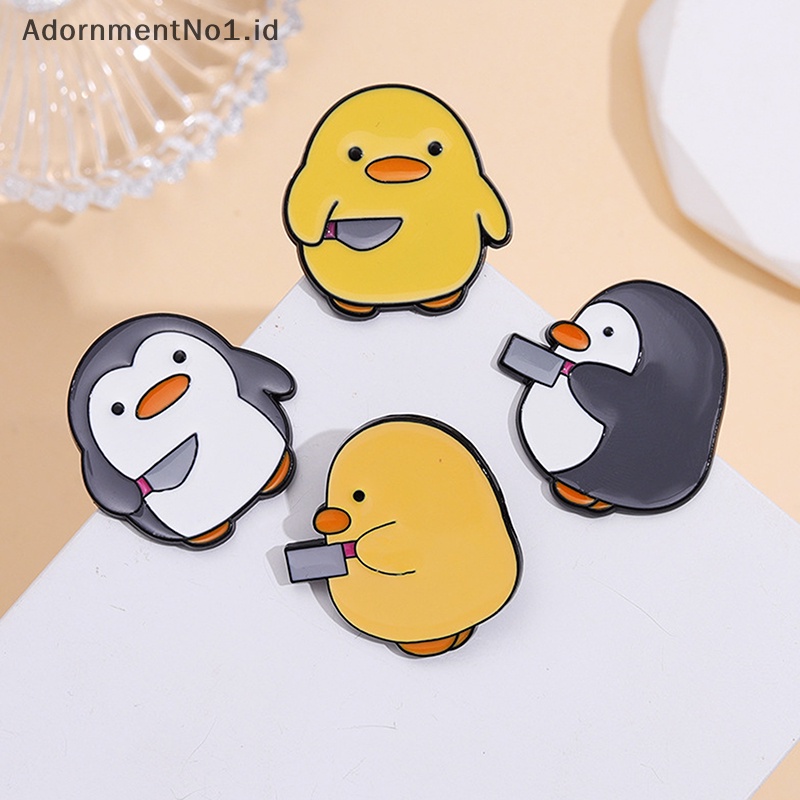 [AdornmentNo1] Cutie Killer Enamel Pin Cewek Pinguin Kecil Belati Bros Kerah Lencana Kartun Hewan Menyenangkan Perhiasan Hadiah Untuk Teman Anak [ID]