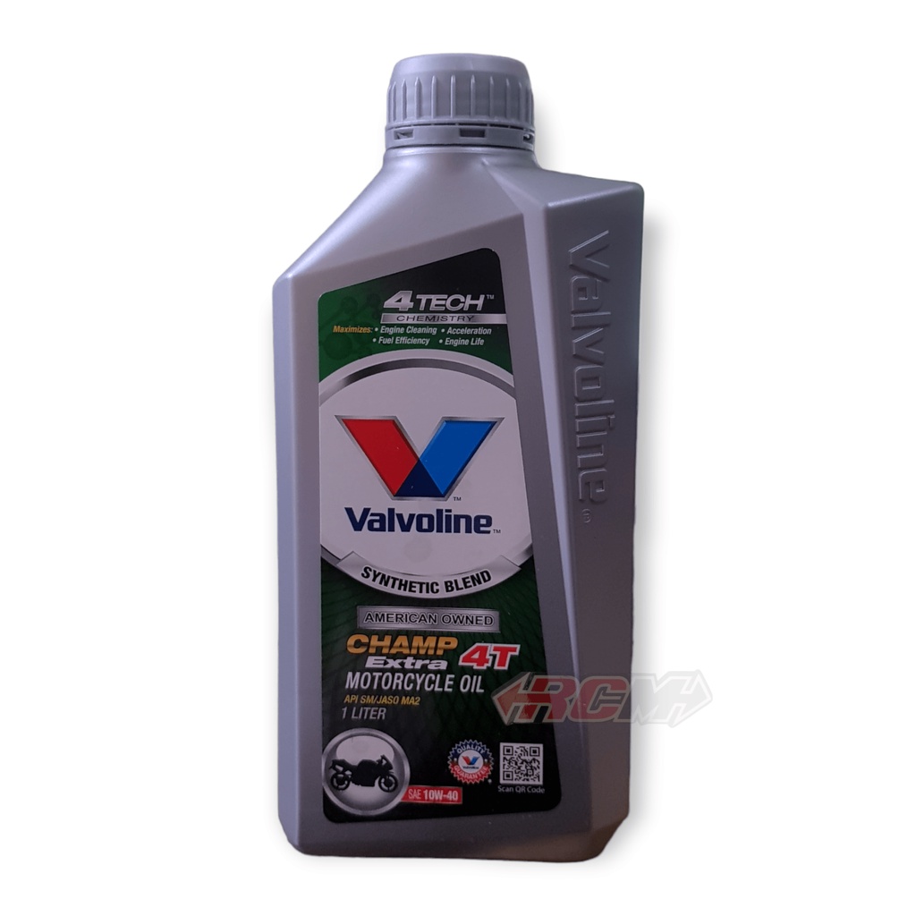 OIL OLI MESIN ENGINE CHAMP 4T EXTRA 10W/40 1L 1LITER UNIVERSAL ALL MOTOR SPORT AMERICAN OWNED ORI ORIGINAL VALVOLINE ASLI