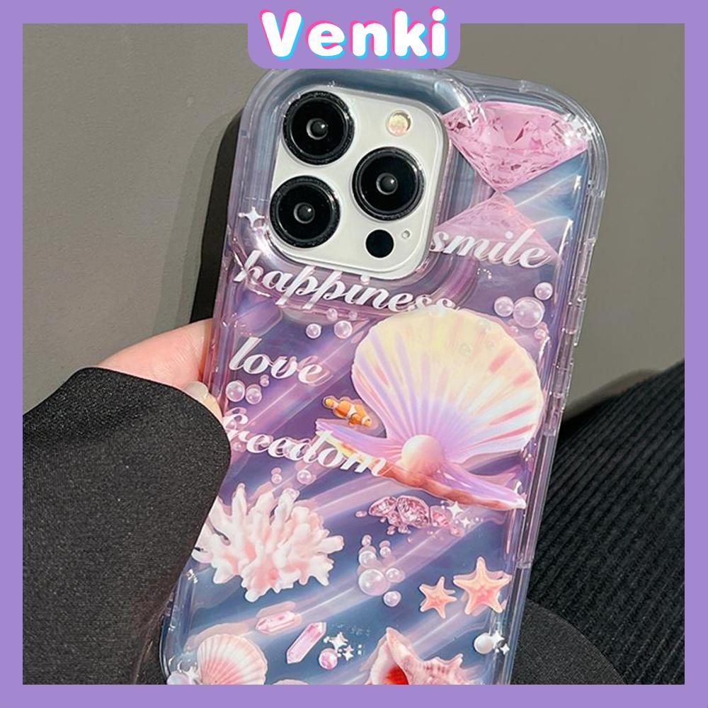 VENKI - For iPhone 11 iPhone Case Laser Reflective Transparent Phone Case TPU Soft Shockproof Airbag Case Protective Camera Shell Pearl Compatible with iPhone 14 13 Pro max 12