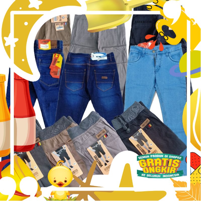 Celana Panjang Anak Laki Laki Celana  Jeans Anak Usia 9 10 11 Tahun Celana Chino Anak Laki Laki/ Luc