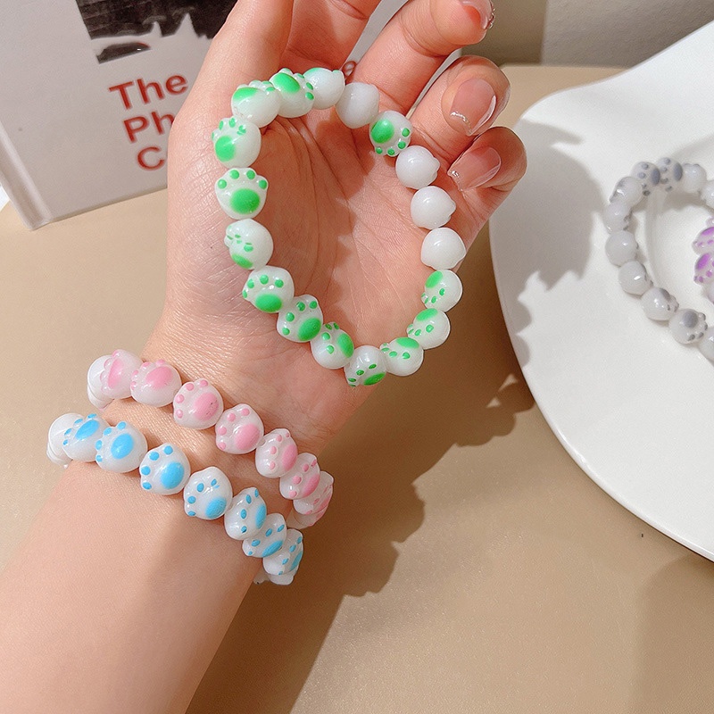 Gelang Bracelet Warna Gradasi Cakar Kucing Warna Warni Manis Japan Korea Gaya Baru Lucu Manis