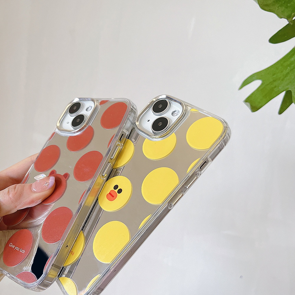 Casing IPhone Ayam Beruang Coklat Lucu Kompatibel Untuk Iphone11 14 Pro Max Makeup Mirror Casing Ip13 Pro Max Iphone12 Case Lembut TPU Belakang Sarung Hp