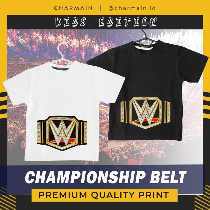 Kaos Anak Belt WWE UFC Champion Sabuk Gold