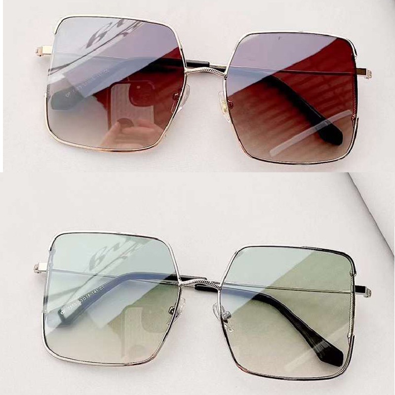 (YUZHU) Oversized Frame Metal Sunshade Sunglasses Women Western Fashion Kacamata Pasangan Serbaguna