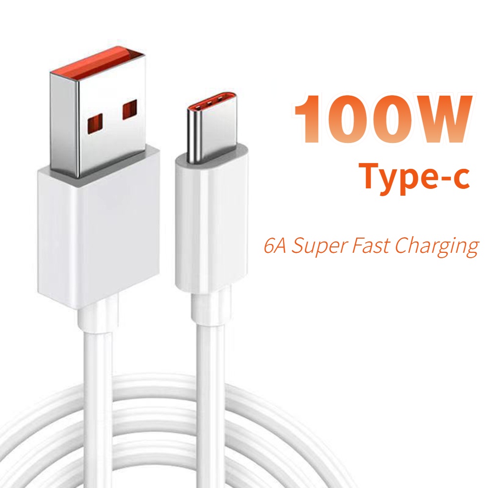 New Typec Kabel Data Fast Charging 6A Huawei Xiaomi Kabel Cas Ponsel TPE 100W Kabel Data Android 2M Kabel Handphone