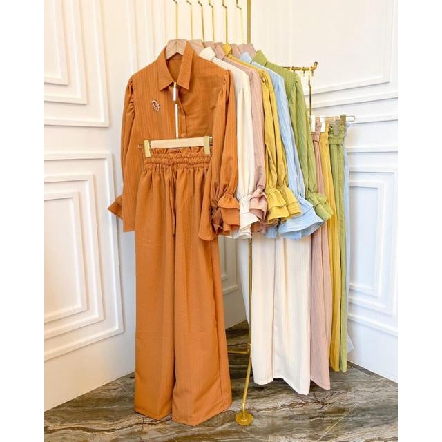 ZASKIYA- Set Atasan Dan Celana Salsa Wanita