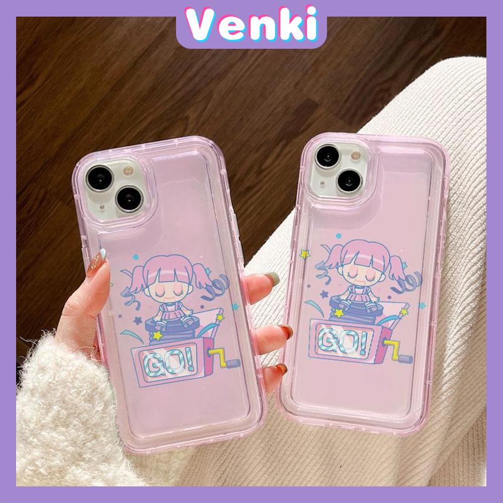 VENKI - For iPhone 11 Case Clear Phone Case TPU Soft Case Airbag Shockproof Protection Camera Cute Play Little Girl Compatible with iPhone 14 13 Pro Max iPhone 12 Pro Max XR XS 7 8