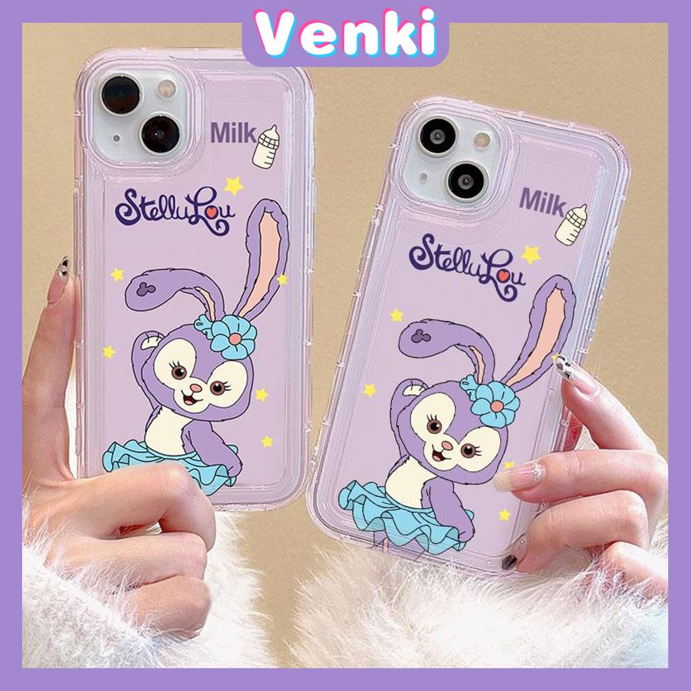 VENKI - For iPhone 11 Case Clear Phone Case TPU Soft Case Airbag Shockproof Protection Camera Cute Cartoon Rabbit Compatible with iPhone 14 13 Pro Max iPhone 12 Pro Max XR XS 7 8