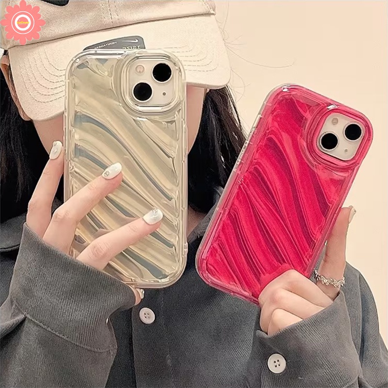 Casing Ponsel Kartu Laser Mewah Simple Mempesona Kompatibel Untuk IPhone 7Plus XR 11 14 13 12 Pro MAX 6 6S 7 8 Plus X XS MAX SE 2020 Kreatif Pola Korgasi Stereo 3D Soft Cover