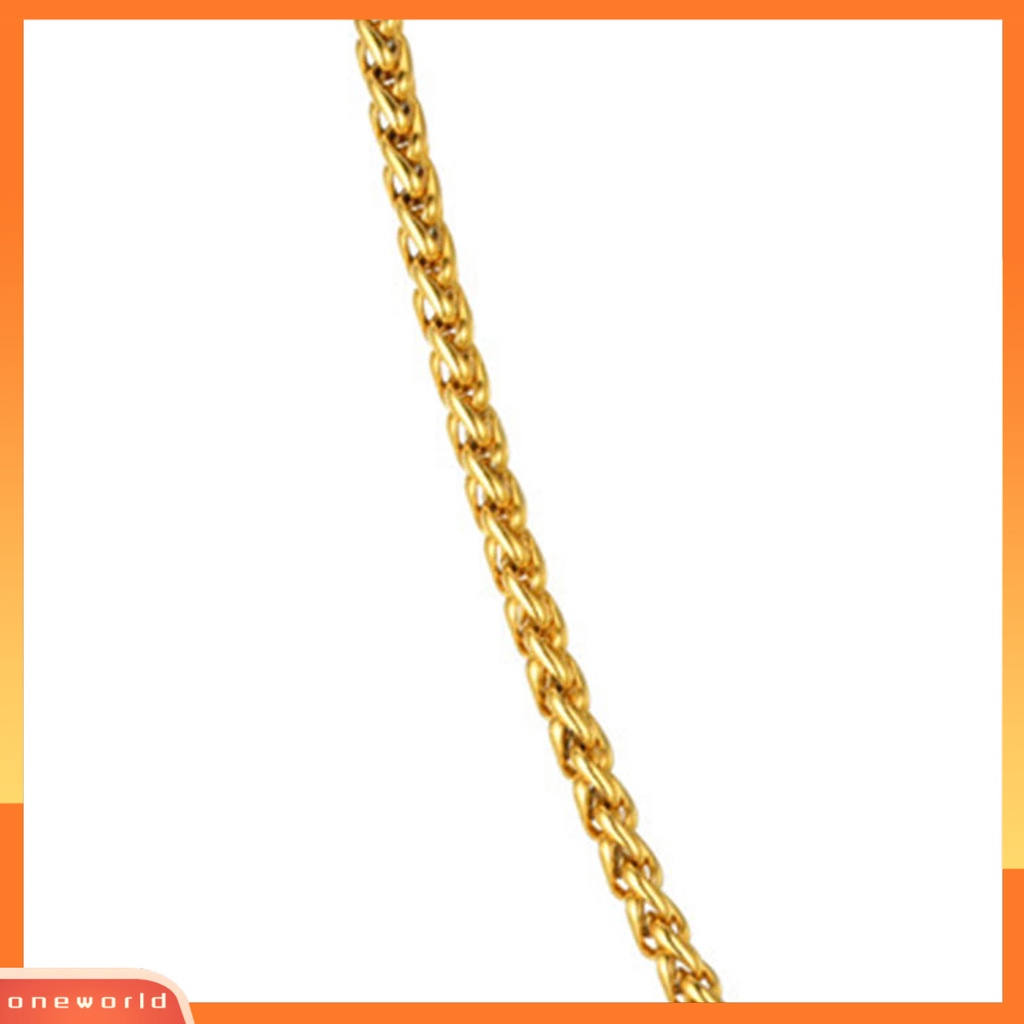 [ONE] 60 cm Kalung All-match Perhiasan Aksesoris Warna Emas Unisex Keel Rantai Kalung Hadiah Ulang Tahun