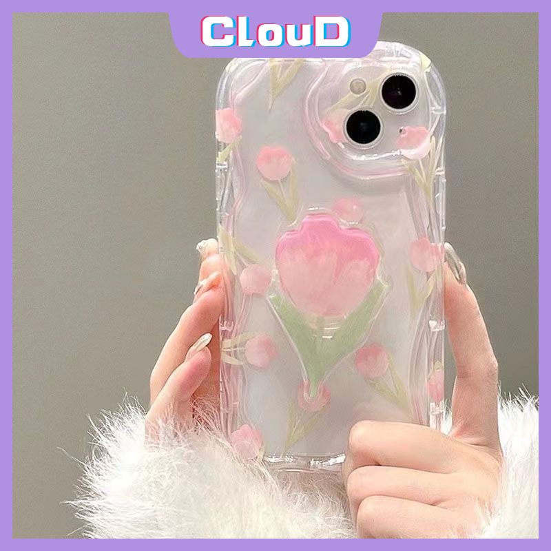 Casing Tepi Melengkung Bergelombang 3D Untuk Redmi 9A 10A A2 10 10C A1 9T 9 9C NFC Redmi Note 10s 8 11 9 12 11s 10 Pro Max POCO M3 Fresh Flowers Floral Soft Case Dengan Braket Stand Phone Bunga