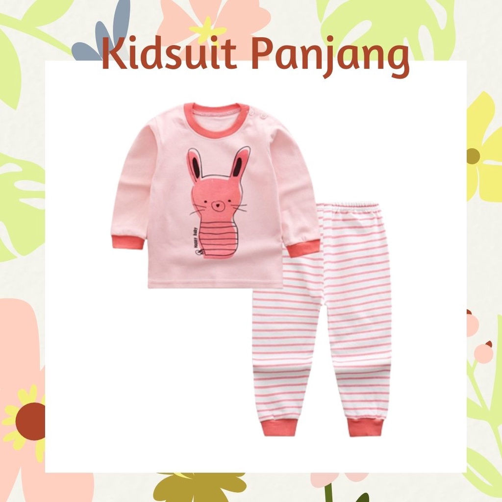 Plazababyku KIDS SUIT PIYAMA PANJANG Setelan Anak Bahan Kaos Celana Berkualitas Import H1-1