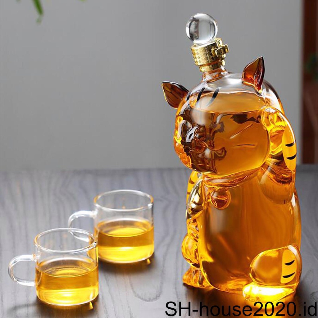Decanter Kaca Dengan Stopper Kedap Udara Carafe Restoran Dapur Untuk Makan