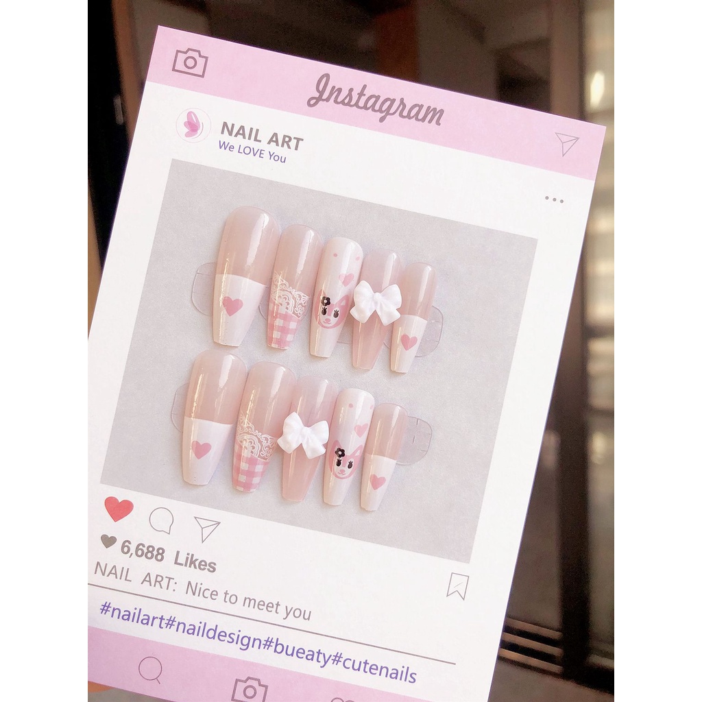 X40 24 Pcs DIY Kuku Palsu French Cool Finger Nail Art Stiker Kuku Palsu