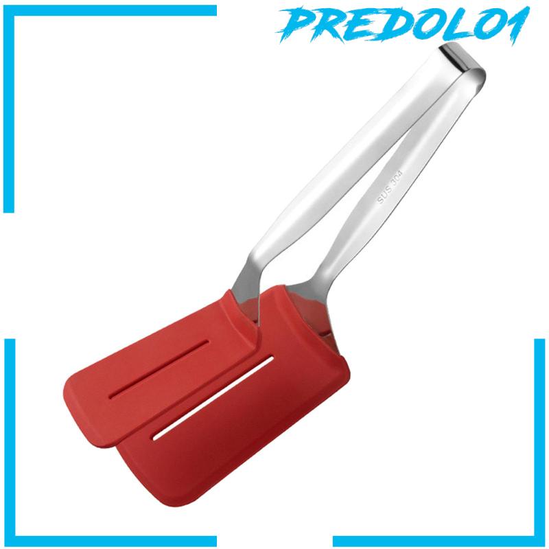 [Predolo1] Klip Steak Stainless Steel Silikon Penjepit Masak Dapur Untuk Pie Hamburger