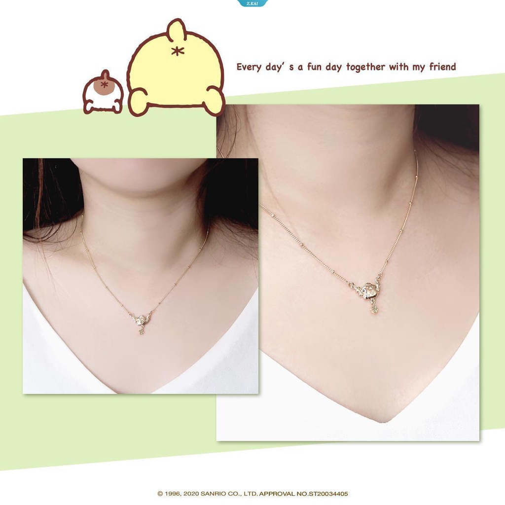 Pom Pom Purin925 Sterling Silver Lapis Emas Ringan Liontin Kalung Gadis Manis Klavikula Kalung [ZK]