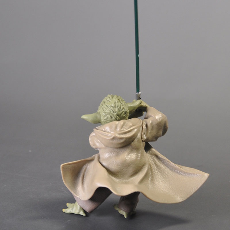 Mainan Figur Tinju Star Wars Jedi Knight Master Yoda Dengan Lightsaber Topper Kue Star Wars Yoda Ornament Collectible Toy