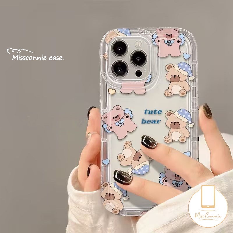 Casing Bening Kartun Kelinci Beruang Lucu Untuk Realme C53 C25s C33 C25Y C21Y C35 C15 5s 7i 9i 5 6i 5i C12 C17 C20 C11 2020 C30S C25 C55 C2 C1 C3 C30 C11 Bunga Tulip Airbag Soft Cover