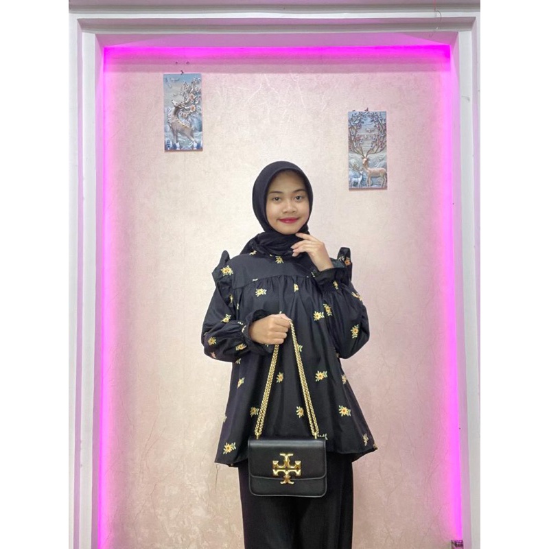 BEFAST - ZRD OOTD WANITA BLOUSE DEWI / DELICA BLOUSE / Pakaian Casual Wanita / Atasan Lengan Panjang Wanita / Outfit Daily Remaja ABG Trendy / Blouse Motif Bunga-Bunga Terlaris / Fashion Kekinian Remaja ABG Formal