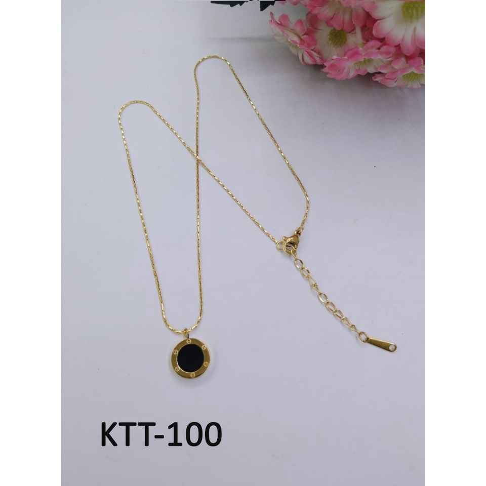 KALUNG TITANIUM EMAS GOLD BULAT HITAM DIAM TERMURAH / DUNIA GELANG