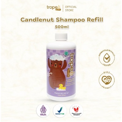 Tropee Bebe - Shampo Kemiri (Candlenut Shampoo) 100ml , Refill 500ml