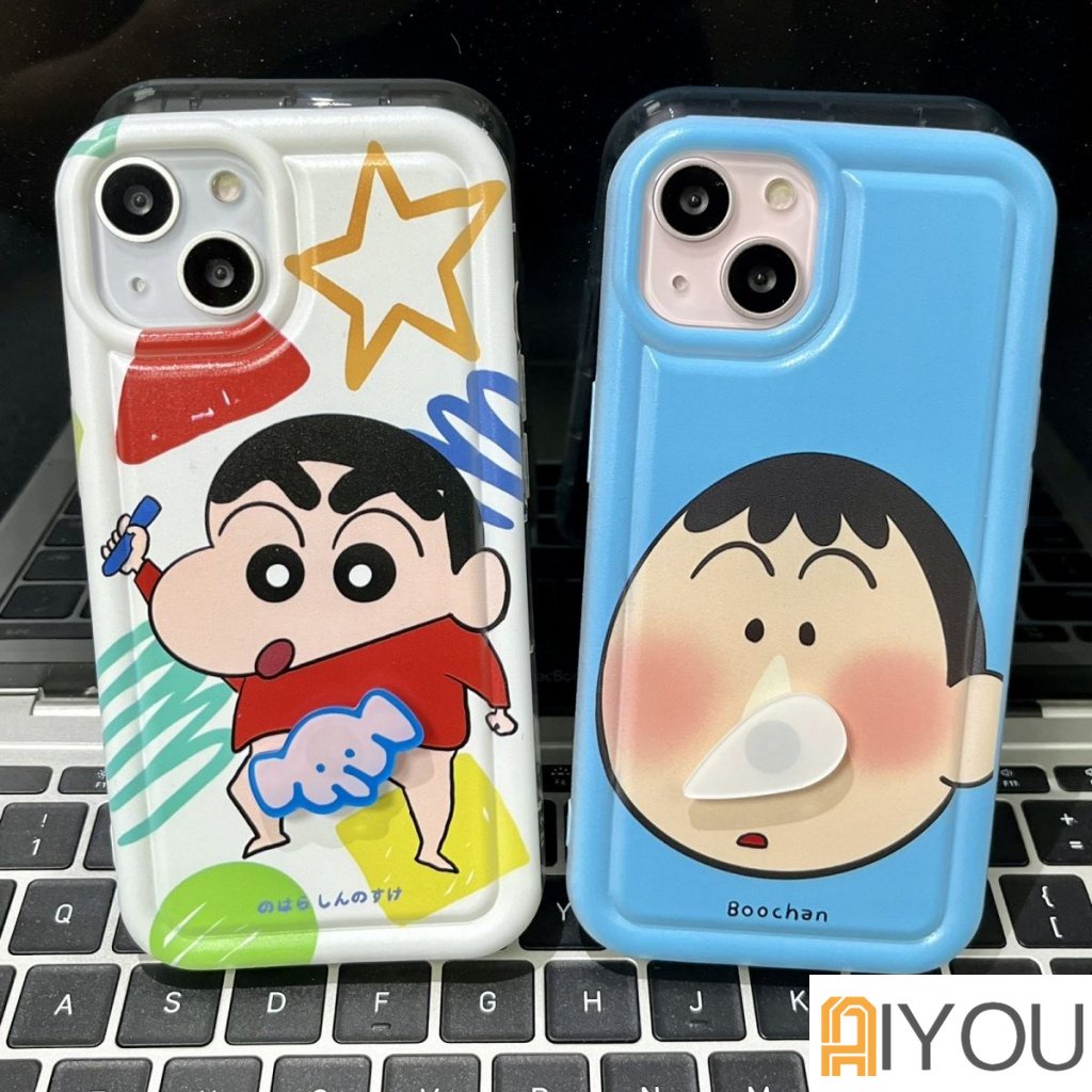 Iphone11 12 13 14 PRO MAX iPhone 14 iPhone 14 Pro Kartun Crayon Shin-chan Dengan Soft Case Popsocket