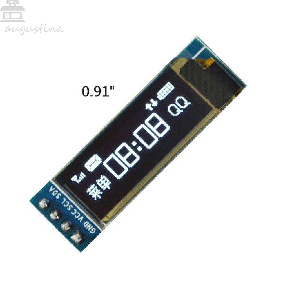 Agustin 0.91 inch OLED Modul Putih/Biru IIC Komunikasi SSD1306 OLED 128X32 Elektronik Pintar Penerangan Sendiri LCD Display Module