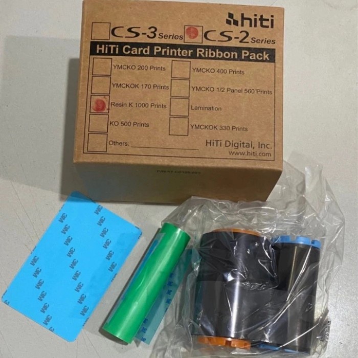 RIBBON BLACK PRINTER HITI CS 200 - TINTA  HITAM RESIN K 1000 PRINT