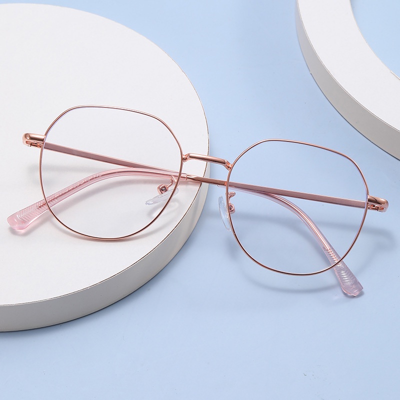 (YUZHU) Kacamata Optik Mode Baru Korea Fashion Bingkai Logam Anti Cahaya Biru Eyeglasses Unisex